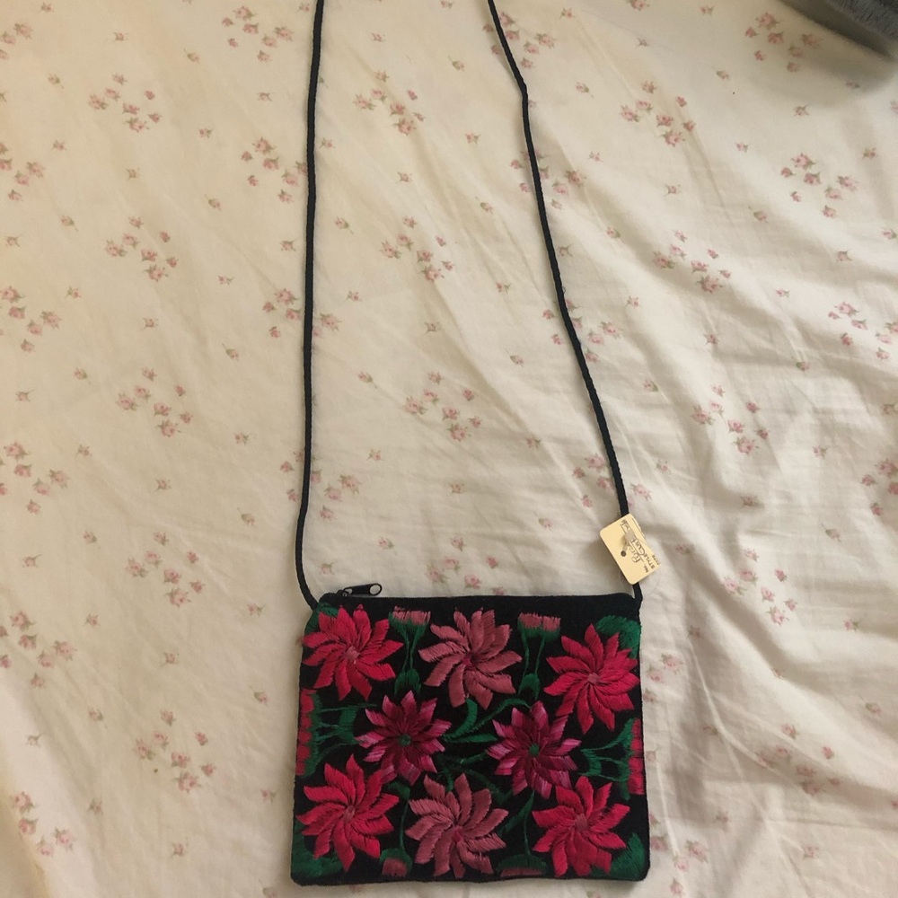 Mini floral purse with tags